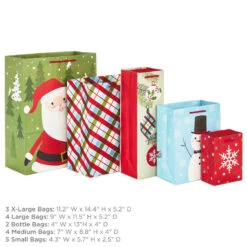 Hallmark Assorted Sizes And Designs 18-Pack Christmas Gift Bags -Hallmark Gift Shop 18 Assorted Sizes and Designs Christmas Gift Bags 5XGB1409 03
