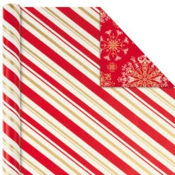 Hallmark Red And Gold 3-Pack Reversible Christmas Wrapping Paper, 120 Sq. Ft. 10 Hallmark Red And Gold 3-Pack Reversible Christmas Wrapping Paper, 120 Sq. Ft. -Hallmark Gift Shop 3Pack Red and Gold Reversible Christmas Wrapping Paper 5JXW1029 05