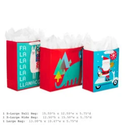 Hallmark 13" And 15.5" Assorted Kids 3-Pack Christmas Gift Bags With Tissue Paper -Hallmark Gift Shop Assorted L and XL Kids Christmas Gift Bags 5XGB4896 03