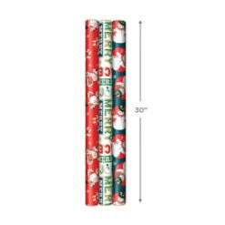 Hallmark Very Vintage Christmas 3-Pack Assortment Wrapping Paper, 120 Sq. Ft. 10 Hallmark Very Vintage Christmas 3-Pack Assortment Wrapping Paper, 120 Sq. Ft. -Hallmark Gift Shop Assorted Vintage Designs Christmas Wrapping Paper 5JXW1079 04