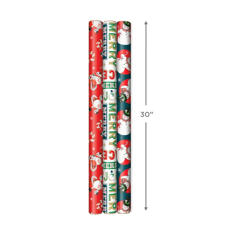 Hallmark Very Vintage Christmas 3-Pack Assortment Wrapping Paper, 120 Sq. Ft. 4 Hallmark Very Vintage Christmas 3-Pack Assortment Wrapping Paper, 120 Sq. Ft. - Image 4