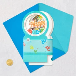 Hallmark All The Happiness Snow Globe Musical 3D Birthday Card With Motion -Hallmark Gift Shop Balloons Snow Globe Musical Motion 3DBirthday Card 1299WDR1212 05