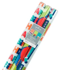 Hallmark Birthday Celebration 3-Pack Reversible Wrapping Paper -Hallmark Gift Shop Birthday Celebration 3Pack Reversible Wrapping Paper 5EWR2946 07