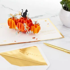 Hallmark Fun And Frightful 3D Pop-Up Halloween Card -Hallmark Gift Shop Black Cat on Pumpkins 3D PopUp Halloween Card 1299IEH1003 08