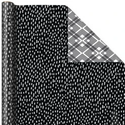 Hallmark Black And White Prints 3-Pack Reversible Wrapping Paper, 75 Sq. Ft. Total -Hallmark Gift Shop Black and White Prints 3Pack Reversible Gift Wrap 5EWR6401 04