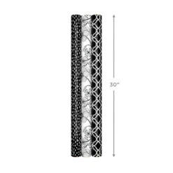 Hallmark Black And White Prints 3-Pack Reversible Wrapping Paper, 75 Sq. Ft. Total -Hallmark Gift Shop Black and White Prints 3Pack Reversible Gift Wrap 5EWR6401 07
