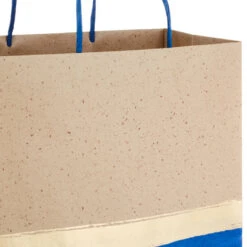 Hallmark 13" Blue And Kraft Paper 6-Pack Gift Bag -Hallmark Gift Shop Blue and Kraft Paper 6Pack Large Gift Bags 5EGB6399 05