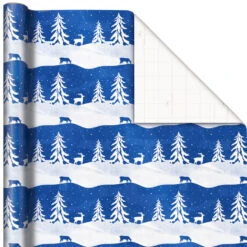 Hallmark Blue And White 3-Pack Holiday Wrapping Paper Assortment, 120 Sq. Ft. -Hallmark Gift Shop Blue and White Holiday Wrapping Paper Assortment 5JXW1256 03