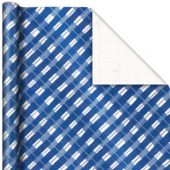 Hallmark Blue And White 3-Pack Holiday Wrapping Paper Assortment, 120 Sq. Ft. -Hallmark Gift Shop Blue and White Holiday Wrapping Paper Assortment 5JXW1256 04