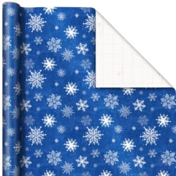 Hallmark Blue And White 3-Pack Holiday Wrapping Paper Assortment, 120 Sq. Ft. -Hallmark Gift Shop Blue and White Holiday Wrapping Paper Assortment 5JXW1256 05