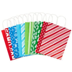 Hallmark 13" Bright Fun 12-Pack Assorted Christmas Gift Bags -Hallmark Gift Shop Bright Fun 12 Assorted Large Christmas Gift Bags 5XGB2812 04