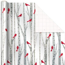 Hallmark Winter Wonder 3-Pack Christmas Wrapping Paper Assortment, 120 Sq. Ft. -Hallmark Gift Shop Cardinals Snowflakes and Village Gift Wrap Pack 5JXW1075 05