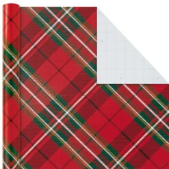 Hallmark Classic Plaids 4-Pack Wrapping Paper Assortment, 120 Sq. Ft. -Hallmark Gift Shop Classic Plaids Christmas Wrapping Paper Assortment 5JXW1040 03