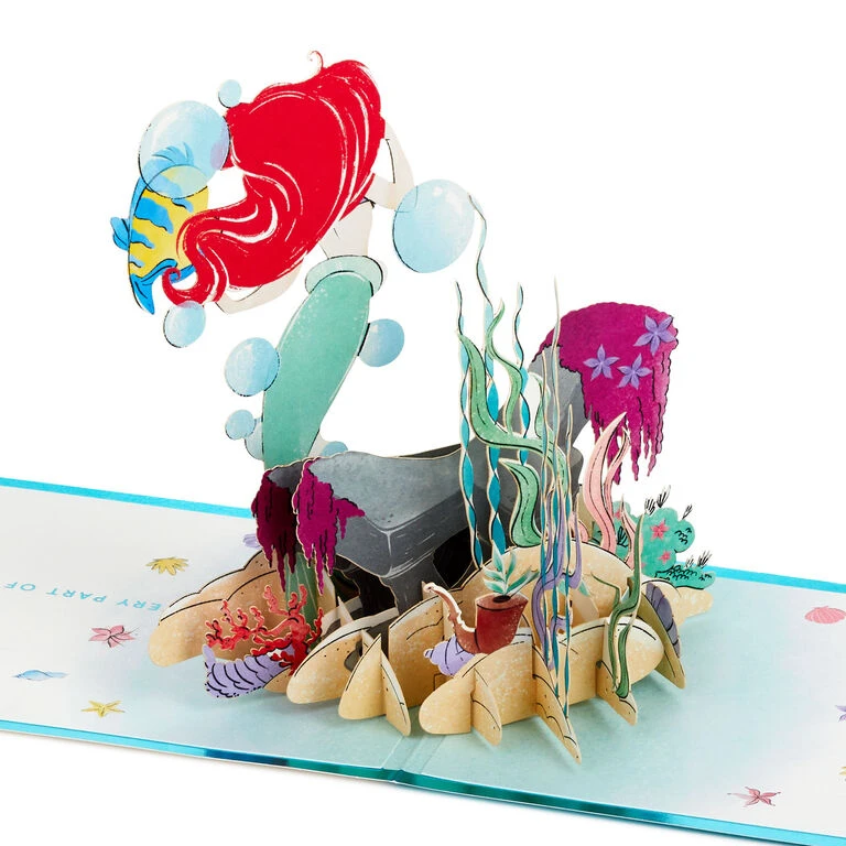 Hallmark Disney The Little Mermaid Wishing You Happiness 3D Pop-Up Card 4 Hallmark Disney The Little Mermaid Wishing You Happiness 3D Pop-Up Card - Image 4