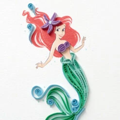 Hallmark Disney The Little Mermaid Ariel Happy Wish Quilled Paper Handmade Card -Hallmark Gift Shop Disney The Little Mermaid Ariel Quilled Paper Card 1299LAD2858 04