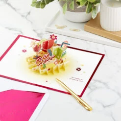 Hallmark Here's To You Cocktail Toast 3D Pop-Up Card -Hallmark Gift Shop Fruit Cocktail Drinks Celebration 3D PopUp Card for Her 1299LAD2897 08