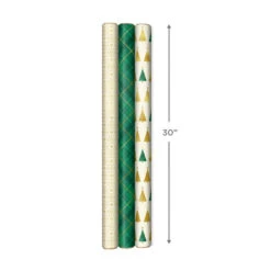 Hallmark Gold And Green 3-Pack Christmas Wrapping Paper Assortment, 120 Sq. Ft. 10 Hallmark Gold And Green 3-Pack Christmas Wrapping Paper Assortment, 120 Sq. Ft. -Hallmark Gift Shop Gold and Green Assortment Christmas Gift Wrap 5JXW1204 04