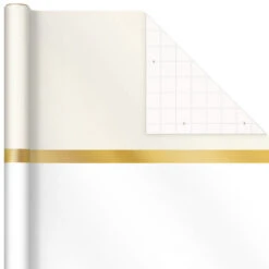 Hallmark Gold And White 6-Pack Holiday Wrapping Paper Assortment, 180 Sq. Ft. -Hallmark Gift Shop Gold and White Christmas Wrapping Paper Assortment 5JXW1086 08