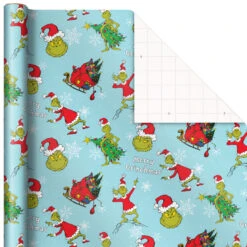 Hallmark Dr. Seuss™ Grinch 3-Pack Christmas Wrapping Paper Assortment, 105 Sq. Ft. -Hallmark Gift Shop Grinch 3Pack Christmas Wrapping Paper 5JXW1211 07