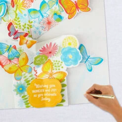 Hallmark 16" Joyful Butterflies Pop-Up Jumbo Birthday Card -Hallmark Gift Shop Joyful Butterflies Pop Up Birthday Card 1299CBG1010 07