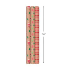 Hallmark Merry Kraft Prints 3-Pack Christmas Wrapping Paper, 90 Sq. Ft. -Hallmark Gift Shop Merry Kraft Prints 3Pack Christmas Wrapping Paper 5JXW1050 04