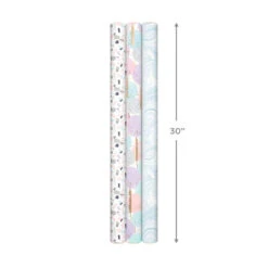 Hallmark Modern Muted 3-Pack Wrapping Paper, 55 Sq. Ft. Total -Hallmark Gift Shop Modern Muted 3Pack Wrapping Paper Rolls 5EWR6369 08