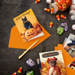 Hallmark Pet Puns Boxed Halloween Cards Assortment, Pack Of 48 -Hallmark Gift Shop Pet Puns Boxed Halloween Cards Assortment 5ELT1013 06