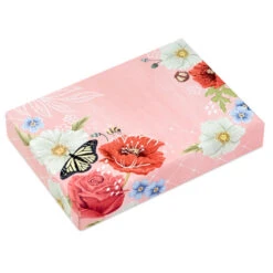 Hallmark Pink Floral Stationery Set And Desk Organizer Box 10 Hallmark Pink Floral Stationery Set And Desk Organizer Box -Hallmark Gift Shop Pink Floral Stationery Set and Note Cards in Box 5STZ1186 05