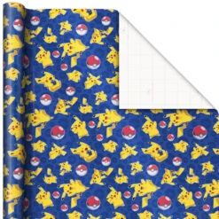 Hallmark Assorted Pokémon Wrapping Paper 3-Pack, 60 Sq. Ft. -Hallmark Gift Shop Pokmon Wrapping Paper for Kids Birthdays 5EWR2645 04