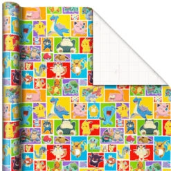 Hallmark Assorted Pokémon Wrapping Paper 3-Pack, 60 Sq. Ft. -Hallmark Gift Shop Pokmon Wrapping Paper for Kids Birthdays 5EWR2645 05