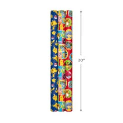 Hallmark Assorted Pokémon Wrapping Paper 3-Pack, 60 Sq. Ft. -Hallmark Gift Shop Pokmon Wrapping Paper for Kids Birthdays 5EWR2645 09