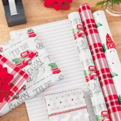 Hallmark Gift Shop -Hallmark Gift Shop Rustic Winter Reversible Christmas Wrapping Paper 5JXW1034 02