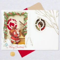 Hallmark Spirit Of Christmas Musical 3D Pop-Up Christmas Card With Light -Hallmark Gift Shop Santa Shadow Box 3D PopUp Music Light Christmas Card 1099XOD4034 07