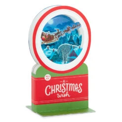 Hallmark Santa's Sleigh Snow Globe Musical 3D Pop-Up Christmas Card With Motion -Hallmark Gift Shop Santa Sleigh Snowglobe 3D PopUp Music Motion Christmas Card 1299XOD9985 03