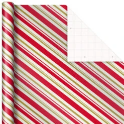 Hallmark Santa And Stripes 2-Pack Christmas Wrapping Paper Assortment, 160 Sq. Ft. -Hallmark Gift Shop Santa and Stripes Assorted Christmas Wrapping Paper 5JXW1055 06