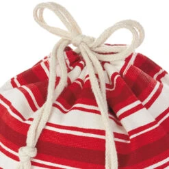 Hallmark 10" And 20" Santa And Stripes 2-Pack Fabric Christmas Gift Bags -Hallmark Gift Shop Santa and Stripes Medium and XL Fabric Gift Bags XGB4902 06