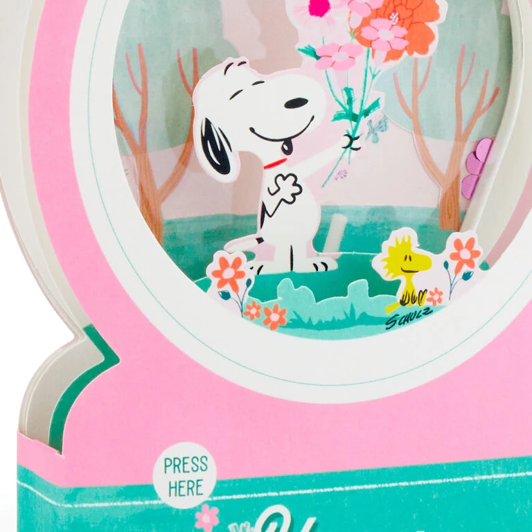 Hallmark Peanuts® Snoopy Snow Globe 3D Pop-Up Mother's Day Card With Motion 4 Hallmark Peanuts® Snoopy Snow Globe 3D Pop-Up Mother's Day Card With Motion - Image 4