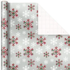 Hallmark Snow Merry 3-Pack Foil Christmas Wrapping Paper Assortment, 60 Sq. Ft. -Hallmark Gift Shop Snowmen and Plaid Foil Christmas Wrapping Paper 5JXW1061 05
