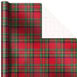 Hallmark Snow Merry 3-Pack Foil Christmas Wrapping Paper Assortment, 60 Sq. Ft. -Hallmark Gift Shop Snowmen and Plaid Foil Christmas Wrapping Paper 5JXW1061 07