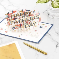 Hallmark Celebrate Stars And Pennants 3D Pop-Up Father's Day Card -Hallmark Gift Shop Stars and Pennants 3D PopUp Fathers Day Card 1299IMM2045 06