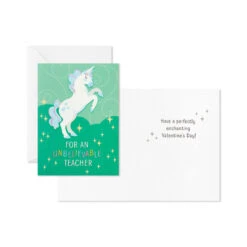 Hallmark Colorful Unicorn Classroom Valentines Set With Light-Up, Musical Mailbox -Hallmark Gift Shop Unicorn Kids Classroom Exchange Valentines and Box 5VBX2959 03