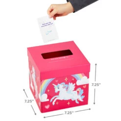 Hallmark Colorful Unicorn Classroom Valentines Set With Light-Up, Musical Mailbox -Hallmark Gift Shop Unicorn Kids Classroom Exchange Valentines and Box 5VBX2959 04