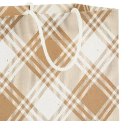 Hallmark Christmas Kraft 8-Pack Holiday Gift Bags, Assorted Sizes And Designs -Hallmark Gift Shop White on Kraft Paper Assortment Christmas Gift Bags 5XGB1417 05